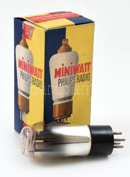 Philips Radio Miniwatt rádiócső, használt, eredeti dobozában