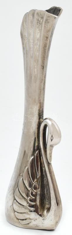 Hattyú formájú, ezüst szín váza 18 cm