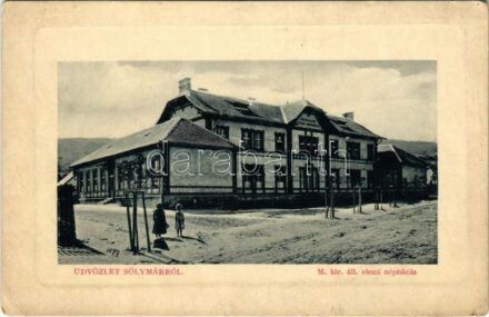 Solymár, M. kir. állami elemi népiskola. Kégl Sebestyén fűszer és csemege kereskedő kiadása W.L. Bp. 7549. 1911-13. (EK)