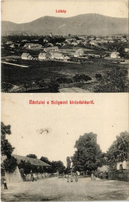 1909 Solymár, Fő utca, üdvözlet a kirándulásról