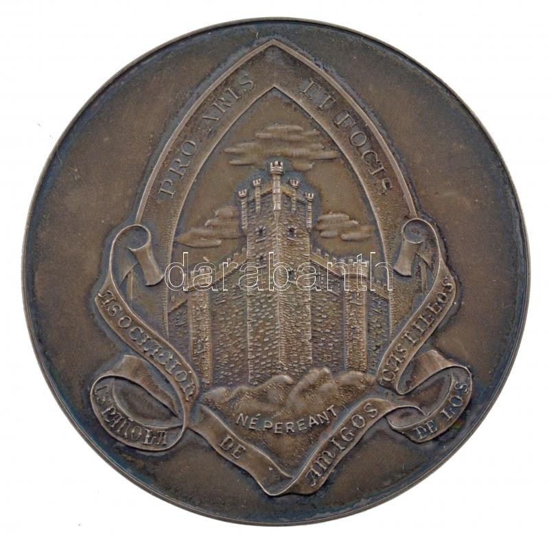 Spanyolország DN 'Érdemérem / Kastélyok napja' jelzetlen Ag díjérem 'EXCMO. SR. D. LASZLO GERO' eredeti gyártói 'Cejalvo' tokban (50mm) T:1- Spain / Zaragoza ND 'Merit medal / Castles Day (PREMIO AL MERITO / DIA DE LOS CASTILLOS)' Ag award