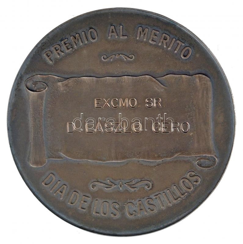 Spanyolország DN 'Érdemérem / Kastélyok napja' jelzetlen Ag díjérem 'EXCMO. SR. D. LASZLO GERO' eredeti gyártói 'Cejalvo' tokban (50mm) T:1- Spain / Zaragoza ND 'Merit medal / Castles Day (PREMIO AL MERITO / DIA DE LOS CASTILLOS)' Ag award - Image 2