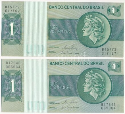 Brazília DN (1980) 1C (2x) T:I Brazil ND (1980) 1 Cruzeiro (2x) C:AU Krause P#191Ac