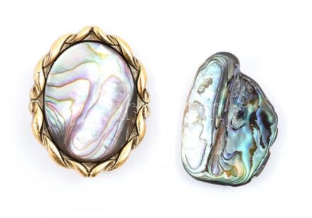 Abalone medál és kő foglalat nélkül 2db