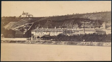 cca 1880 Budapest, Császárfürdő, fotó, kartonról leválasztva, 5,5×10 cm