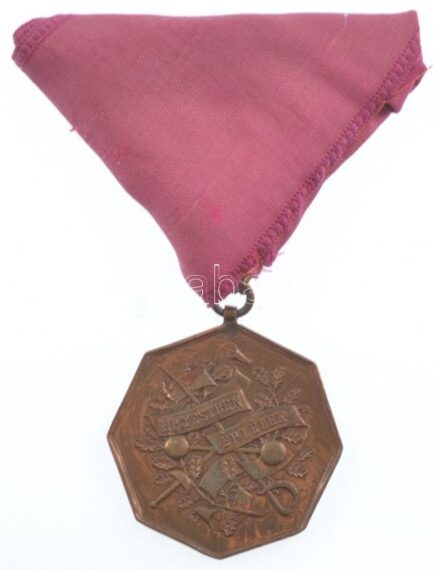 1904. 'Ép testben ép lélek / 'AVC - Kezdők kardverseny I. győztes - 1904 III/2' Br díjérem mellszalagon T:1- ph.