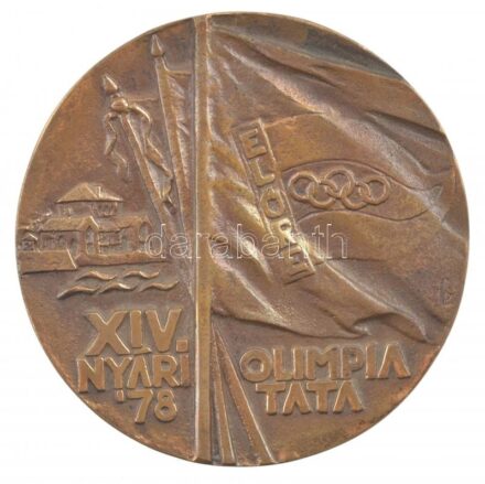 1978. 'XIV. Nyári Olimpia Tata '78' egyoldalas, öntött bronz Úttörő nyári olimpia emlékérem (94mm) T:1-