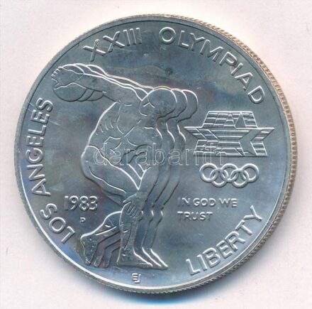 Amerikai Egyesült Államok 1983D 1$ Ag 'XXIII. Nyári Olimpiai Játékok, Los Angeles' T:1 fo. USA 1983P 1 Dollar Ag 'Los Angeles XXIII Olympiad' C:UNC spotted Krause KM#209