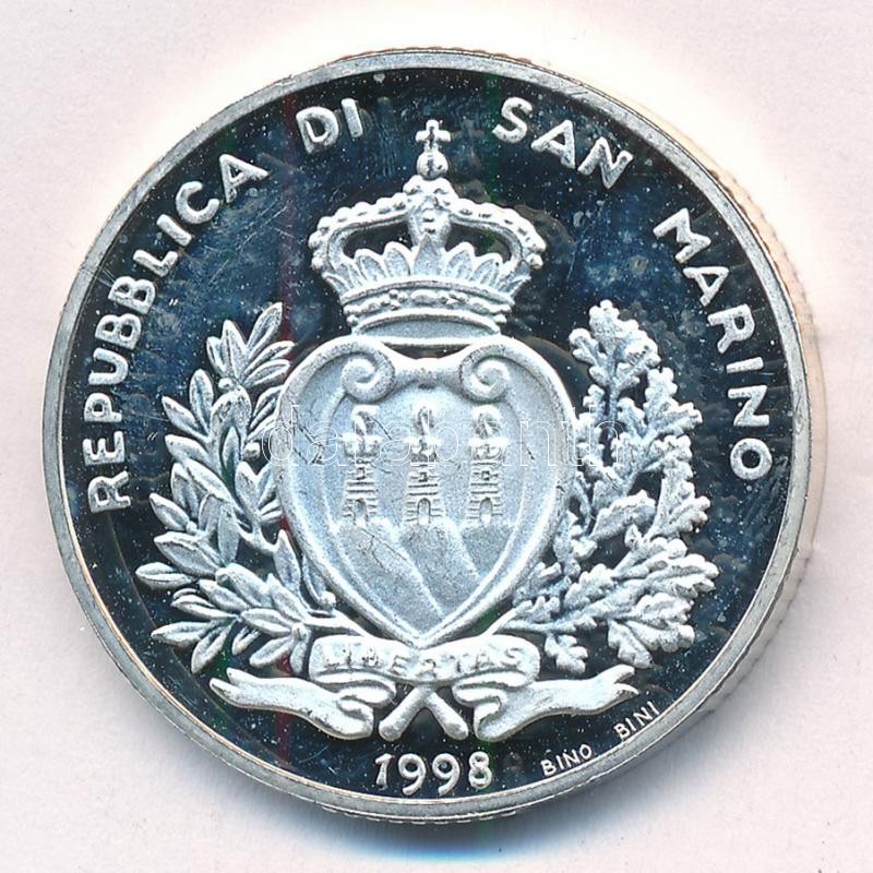 San Marino 1998. 10.000L Ag 'Európa az új évezredben' forgalomba nem került emlékérme T:1- (PP) ujjlenyomat, karc, patina San Marino 1998. 10.000 Lire Ag 'Europe In The New Millennium' non-circulating commemorative coin C:AU (PP) - Image 2