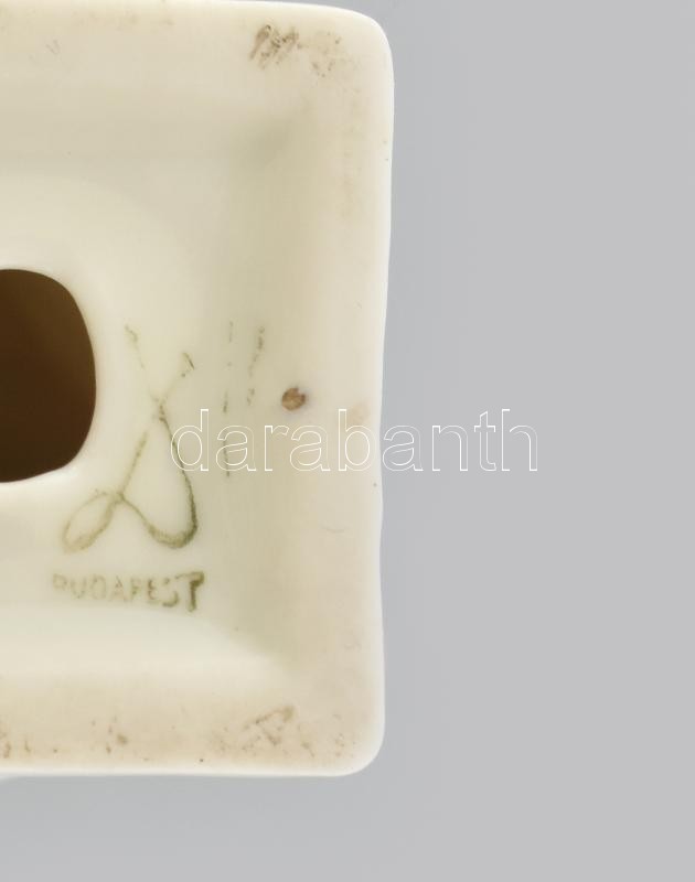 Drasche porcelán juhász, jelzett, fehér mázas, hibátlan, m: 11 cm - Image 2