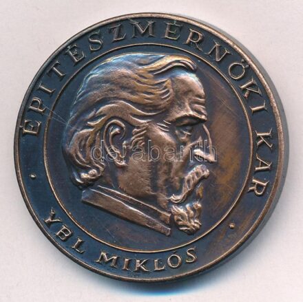 Kákonyi István (1917-1993) 1982. 'Ybl Miklós - Építészmérnöki Kar / Budapesti Műszaki Egyetem 1782-1982' Br emlékérem (40mm) T:2
