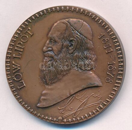 Lapis András (1942-) DN 'Löw Lipót' bronz emlékérem (42,5mm) T:2 karc