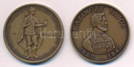 Nagy Lajos (1949-) 1987. 'MÉE Szabolcs-Szatmár megyei szervezet / Százötven éves Nyíregyháza szabadalomlevele 1837-1987 - V. Ferdinánd' Br emlékérem (42,5mm) + Bognár György (1944-) 1990. 'Gyöngyös - Aradi Vértanúk / Kazinczy Lajos'