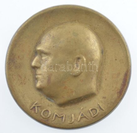 Csorba Géza (1892-1974) 1934. 'Komjádi / Magyar Úszó Szövetség' Br emlékérem (50mm) T:2- patina