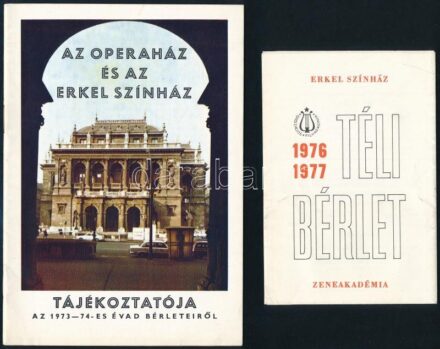 cca 1965-1977 Erkel Színház és Opera prospektusok, 3 db