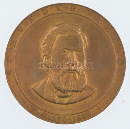 Kovács Dezső (1921-) 1970. 'Schréder Rezső / 100 éves a Fémkohászattani Tanszék 1870-1970' bronz emlékérem (55mm) T:1-
