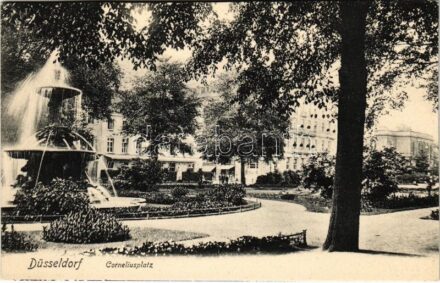 Düsseldorf, Corneliusplatz / square, fountain (cut)