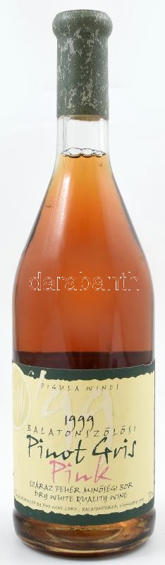 1999 Figula Balatonszőlősi Pinot Gris Pink, bontatlan palack száraz fehérbor, szakszerűen tárolt, 12.0%, 0.75l