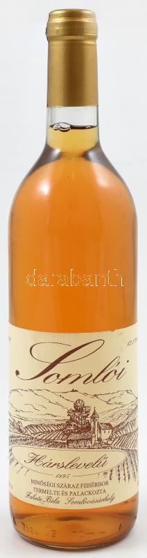 1995 Fekete Béla Somlói Hárslevelű, Somlóvásárhely, bontatlan palack száraz fehérbor, szakszerűen tárolt, 12,5 %, 0.75l
