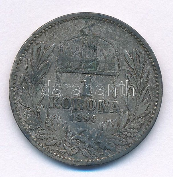 1894KB 1K Ag 'Ferenc József' T:2-,3 patina Adamo K5 - Image 2