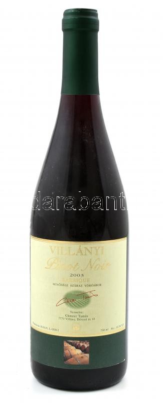 2003 Günzer Tamás Villányi Pinot Noir Barrique, bontatlan palack száraz vörösbor, szakszerűen tárolt, 12.5%, 0.75l