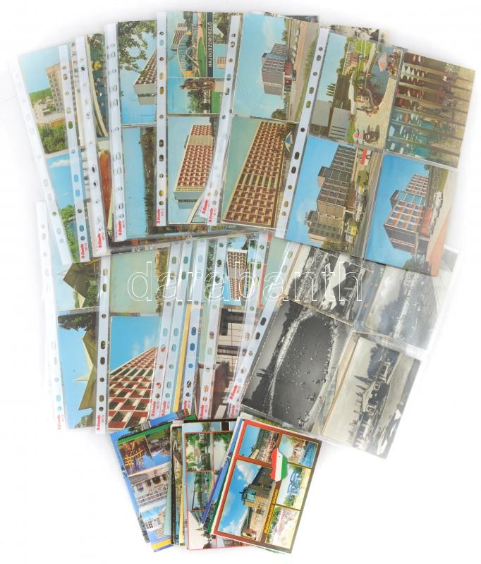 HAJDÚSZOBOSZLÓ - Kb. 208 db modern képeslap: fürdő, város, utcák, közlekedés, járművek, néhány duplikált - Image 2