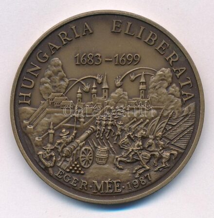 Bognár György (1944-) 1987. 'Hungaria Eliberata 1683-1699 - Eger MÉE 1987' bronz emlékérem (42,5mm) T:1- Adamo EG3