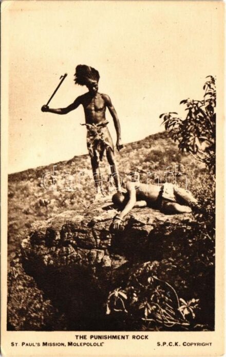 The Punishment Rock. St. Paul's Mission Molepolole (Botswana) African folklore (EK)
