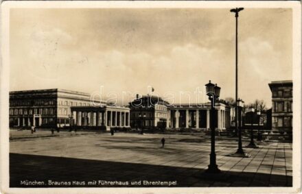 1937 München, Munich; Braunes Haus mit Führerhaus und Ehrentempel / NSDAP German Nazi Party propaganda (EK)
