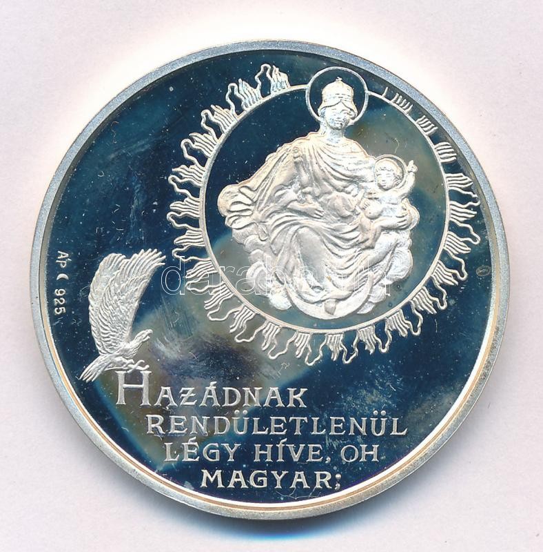 Bognár György (1944-) 1989. 'Magyar Köztársaság 1956-1989. Október 23. / Hazádnak rendületlenül légy híve, oh magyar' kétoldalas jelzett Ag emlékérem (31,46g/0.925/42,5mm) T:1- (PP) ujjlenyomat, patina