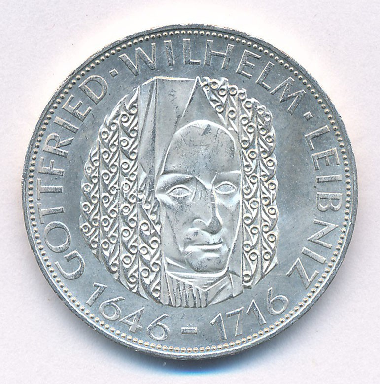 Német Szövetségi Köztársaság 1966D 5M Ag 'Wilhelm Leibniz' forgalomba nem került emlékérme T:1- egy karc Federal Republic Germany 1966D 5 Mark Ag 'Wilhelm Leibniz' non-circulating commemorative coin C:AU a scratch Krause KM#119