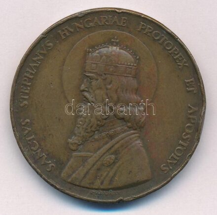 Madarassy Walter (1909-1994) 1938. 'Budapest - Szent István / Szent Jobb' kétoldalas bronz emlékérem (40mm) T:2- több ph.