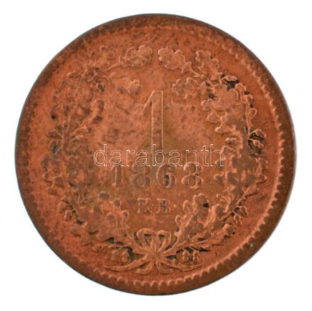 1868KB 1kr Cu 'Angyalos címer' T:2-,3 Hungary 1868KB 1 Kreuzer Cu 'Coat of Arms with Angels' C:VF,F Adamo M4.1