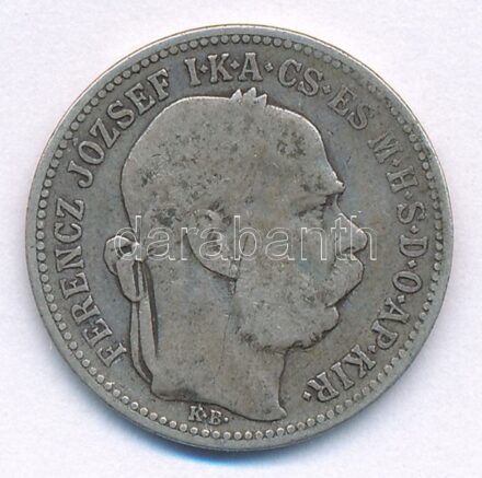 1893KB 1K Ag 'Ferenc József' T:2-,3 patina Adamo K5