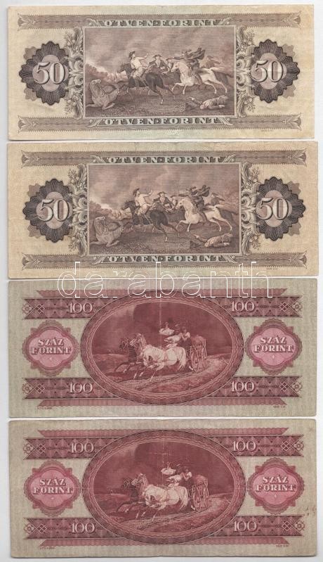 1962-1980. 20Ft (5xklf) + 1983-1989. 50Ft (2xklf) + 1949. 100Ft (2x) T:III,III- közte folt, ceruzás firka, kis szakadás - Image 4