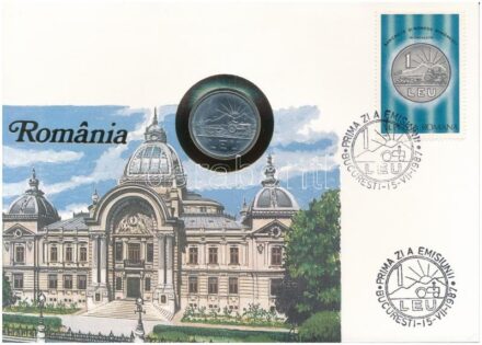 Románia 1966. 1L felbélyegzett borítékban, bélyegzéssel, német nyelvű leírással T:1 Romania 1966. 1 Leu in envelope with stamp and cancellation, with German description C:UNC