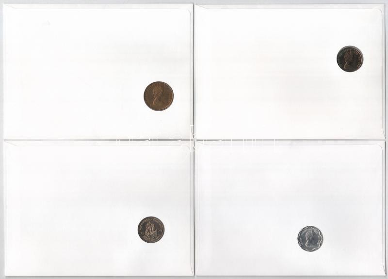 12db-os érmés boríték tétel a Nemzetközösség államaiból, mind különféle és német nyelvű tájékoztatóval, benne: Nevis, Norfolk-sziget, Tristan da Cunha, Karácsony-szigetek, Grenada, Montserrat, St. Lucia, St. Kitts, Antigua, - Image 4