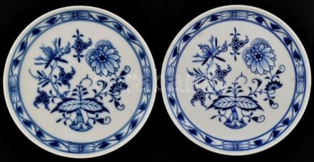 Meisseni porcelán kékfestéses tányérok 2 db d: 13 cm
