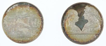 1990. 500Ft Ag 'Mátyás király / Beatrix' + 500Ft Ag 'Mátyás király - Buda' T:1 (eredetileg PP) patina Adamo EM113, EM114