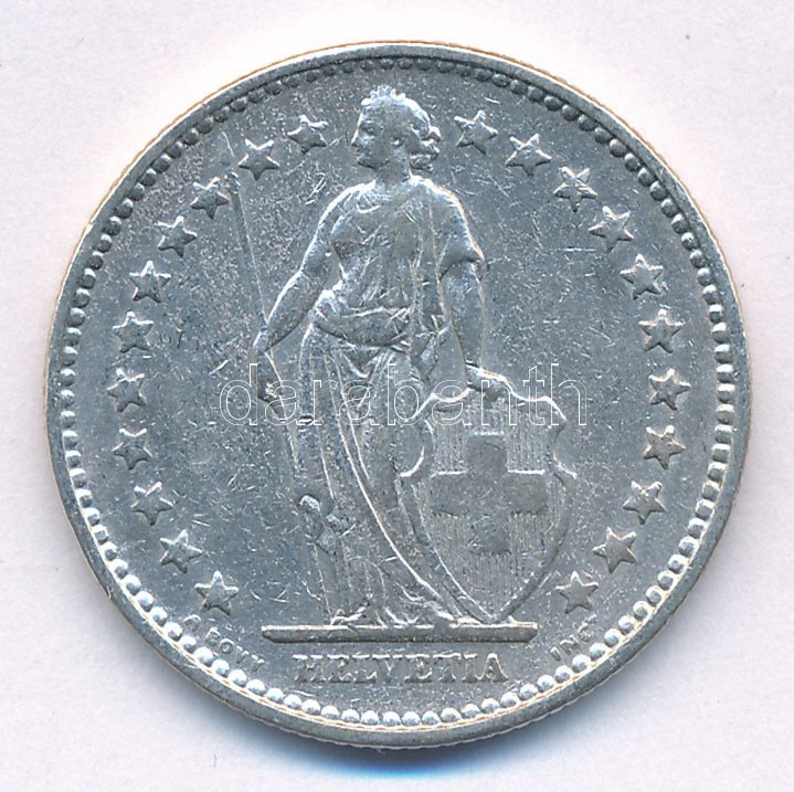 Svájc 1928B 2Fr Ag T:2,2- Switzerland 1928B 2 Francs Ag C:XF,VF Krause KM#21 - Image 2