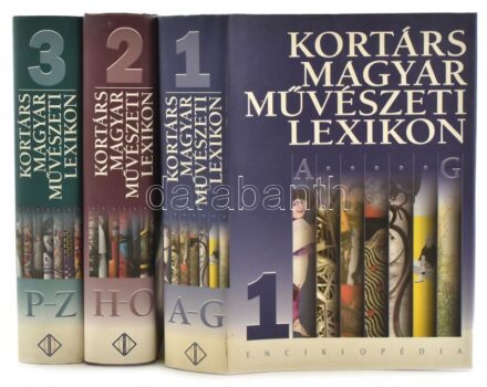Kortárs Magyar Művészeti Lexikon I-III. kötete. Szerk.: Fitz Péter. Bp., 1999-2001, Enciklopédia. Kiadói aranyozott műbőr-kötés, kiadói papír védőborítóban, szép állapotban.