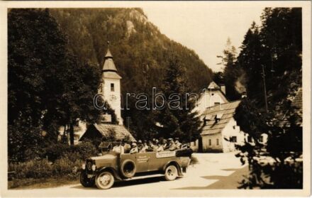 Wildalpen (Steiermark), Mariazeller Reise u. Ausflugsfahrten. Gesellschaftsfahrten Mariazell-Weichselboden-Wildalpen-Lunz am See / sightseeing tourist automobile. Foto-Anstalt J. Kuss