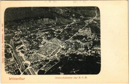 Winterthur, Ballon-Aufnahme 1897 R.V.M. / aerial view taken from a hot air balloon