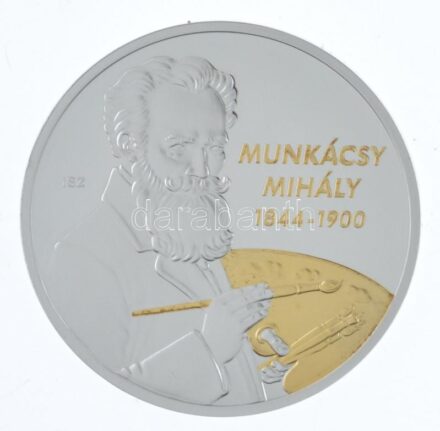 ifj. Szlávics László (1959-) 2011. 'Nagy Magyarok / Munkácsy Mihály 1844-1900' részben aranyozott Cu emlékérem (30mm) T:PP