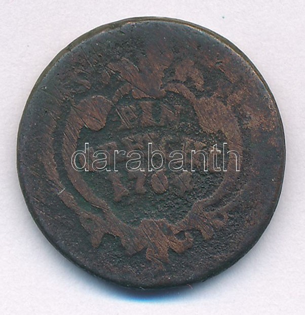 Erdély 1764. Rézgaras T:2- ph. Transylvania 1764. Greschl Cu C:VF edge error