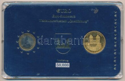 Németország 2002A 1E + DN 'Quedlinburg városa a világörökség része / 1994 óta' aranyozott emlékérem (30mm) 'Quedlinburg' plasztiktokban T:2-,1- Germany 2002A 1 Euro + ND 'Quedlinburg Weltkulturerbestadt / seit 1994' gilt medallion
