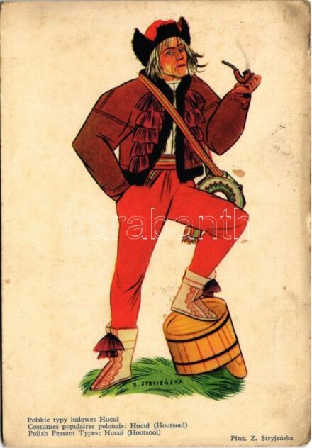 1933 Polskie typy ludowe: Hucul / Polish folklore art postcard. Polish Peasant Types: Hutsul s: Zofia Stryjenska (EB)