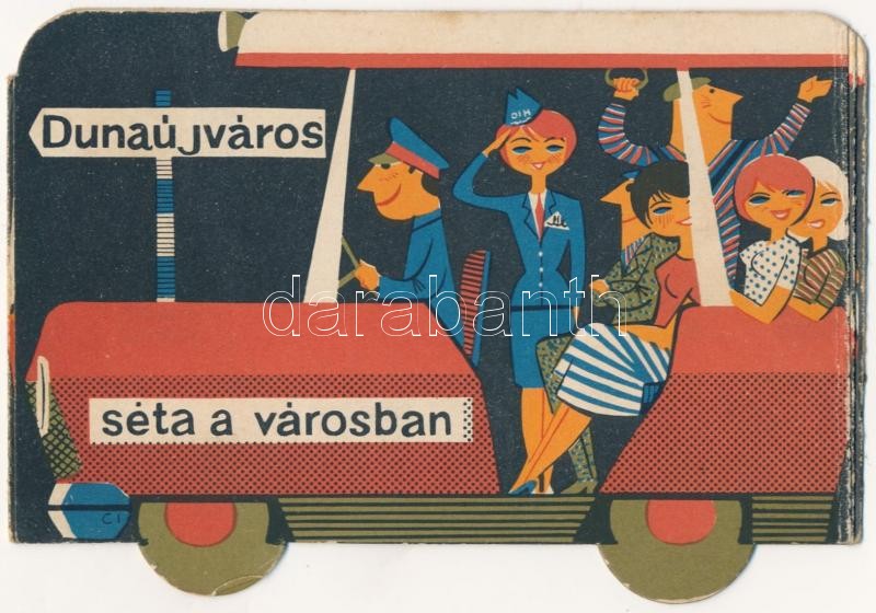 Dunaújváros, Dunapentele, Sztálinváros; Séta a városban. Kihajtható lap (non PC)