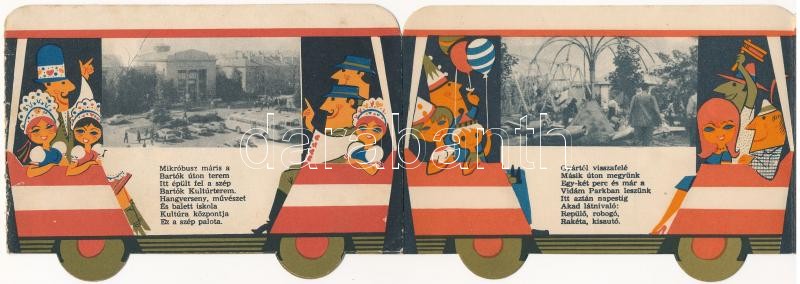 Dunaújváros, Dunapentele, Sztálinváros; Séta a városban. Kihajtható lap (non PC) - Image 3