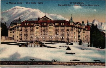 1922 Ótátrafüred, Altschmecks, Stary Smokovec (Magas-Tátra, Vysoké Tatry); Nagyszálló télen / Grand Hotel im Winter / hotel in winter (EK)